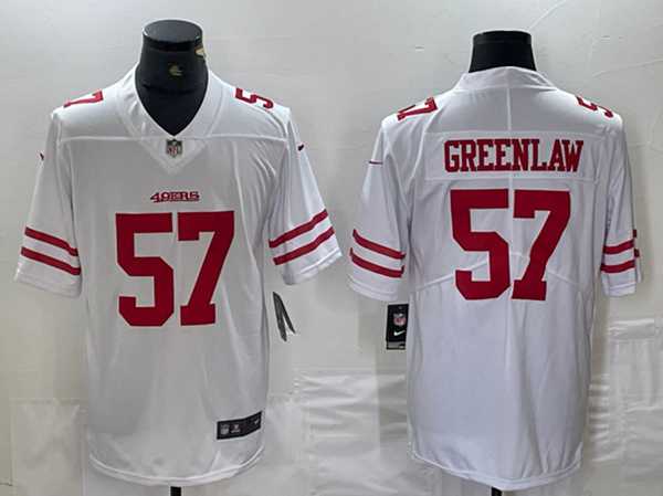 Men%27s San Francisco 49ers #57 Dre Greenlaw White Vapor Untouchable Limited Football Stitched Jersey